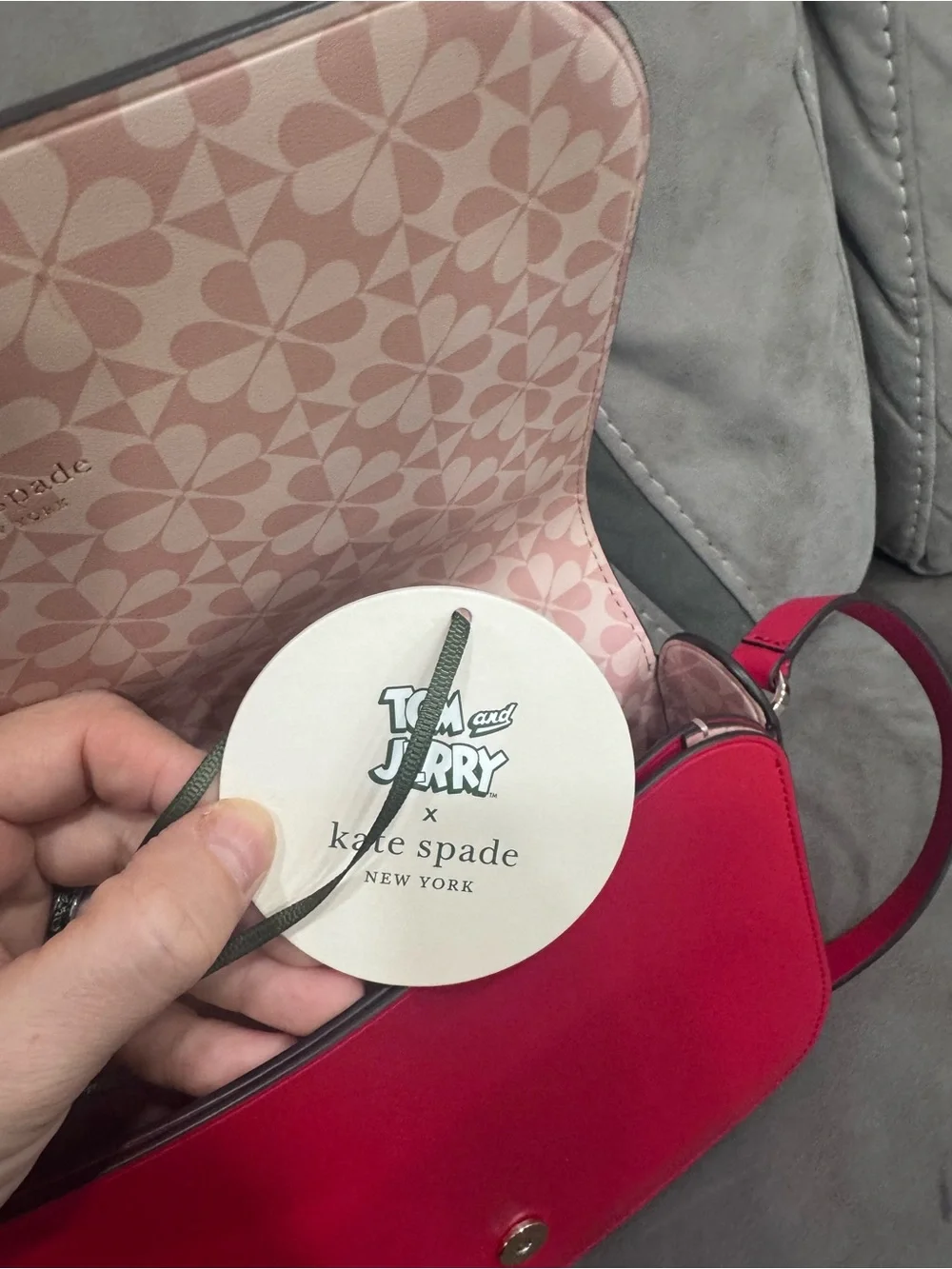 kate spade Red Leather Crossbody with Jerry Cartoon